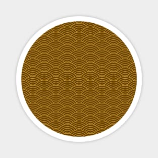 Japanese Seigaiha Gold and Brown Caramel Pattern Magnet